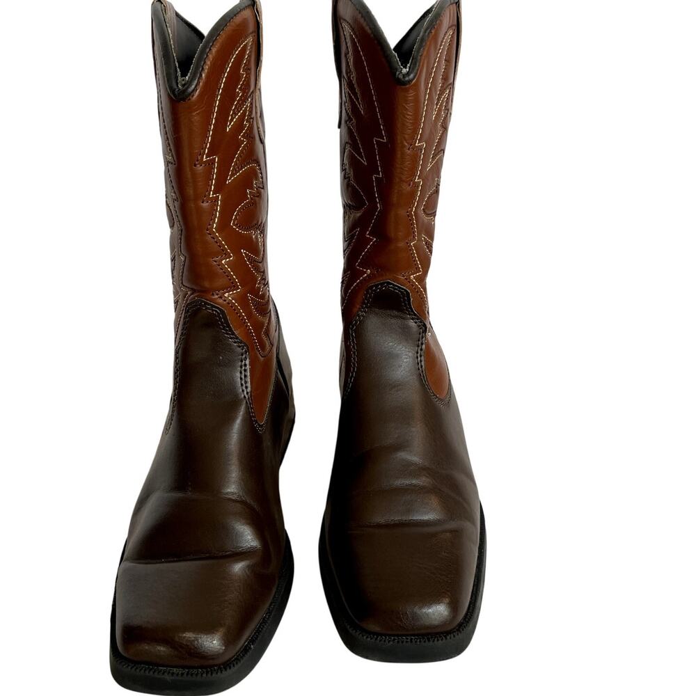 Smartfit Youth Size 1 Brown Square Toe Western Boots